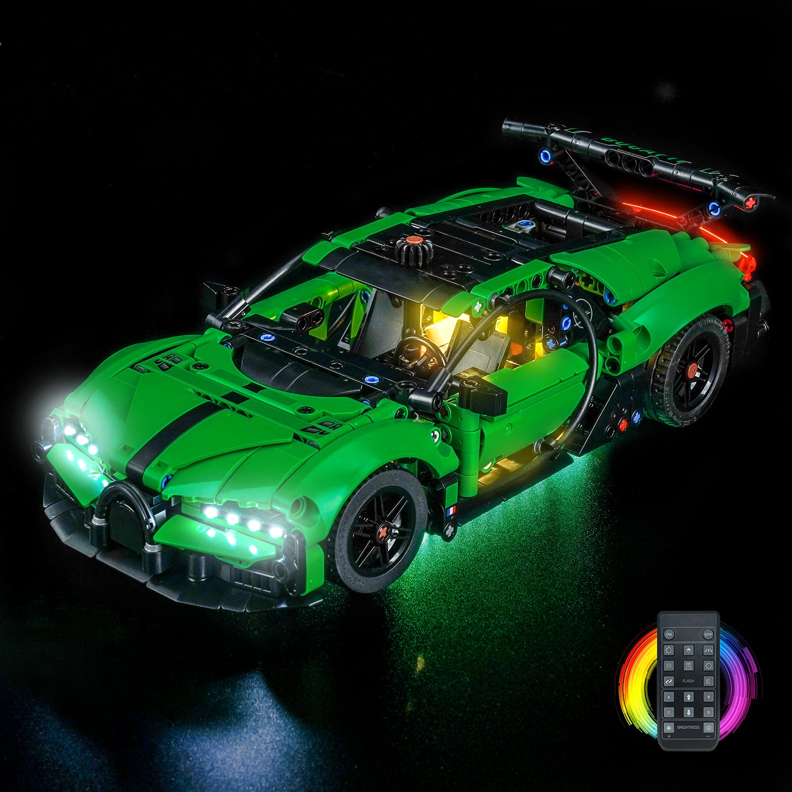 BrickBling Light Kit for LEGO Technic Green Bugatti Chiron Pur Sport Hypercar 42241