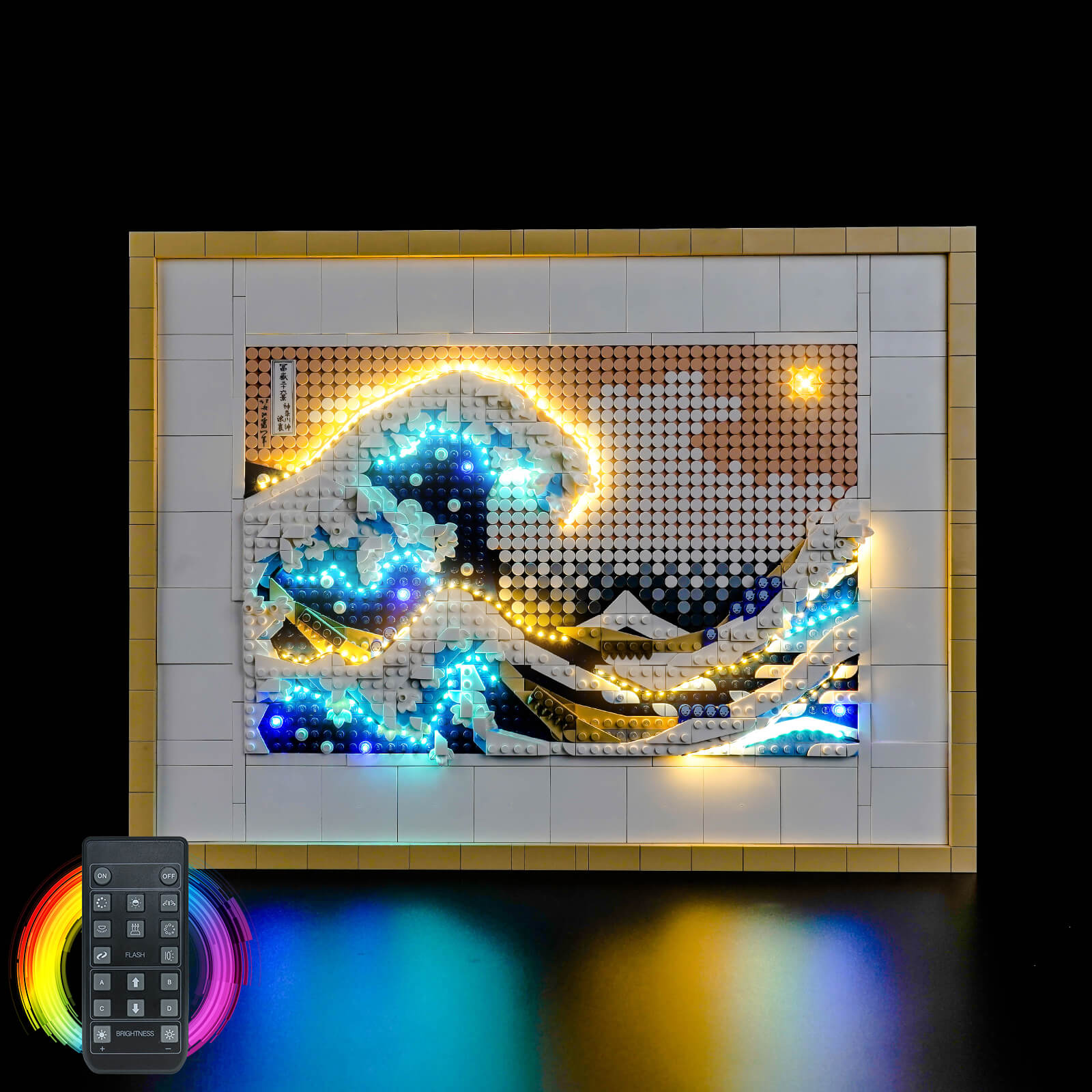 BrickBling Light Kit for LEGO Art Hokusai – The Great Wave 31208 Remote Control Version