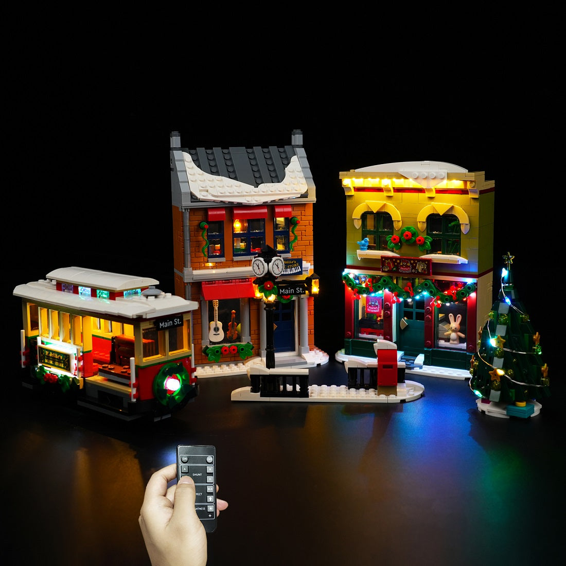 BrickBling Light Kit for LEGO Holiday Main Street 10308 Version 2 Remote Control Version