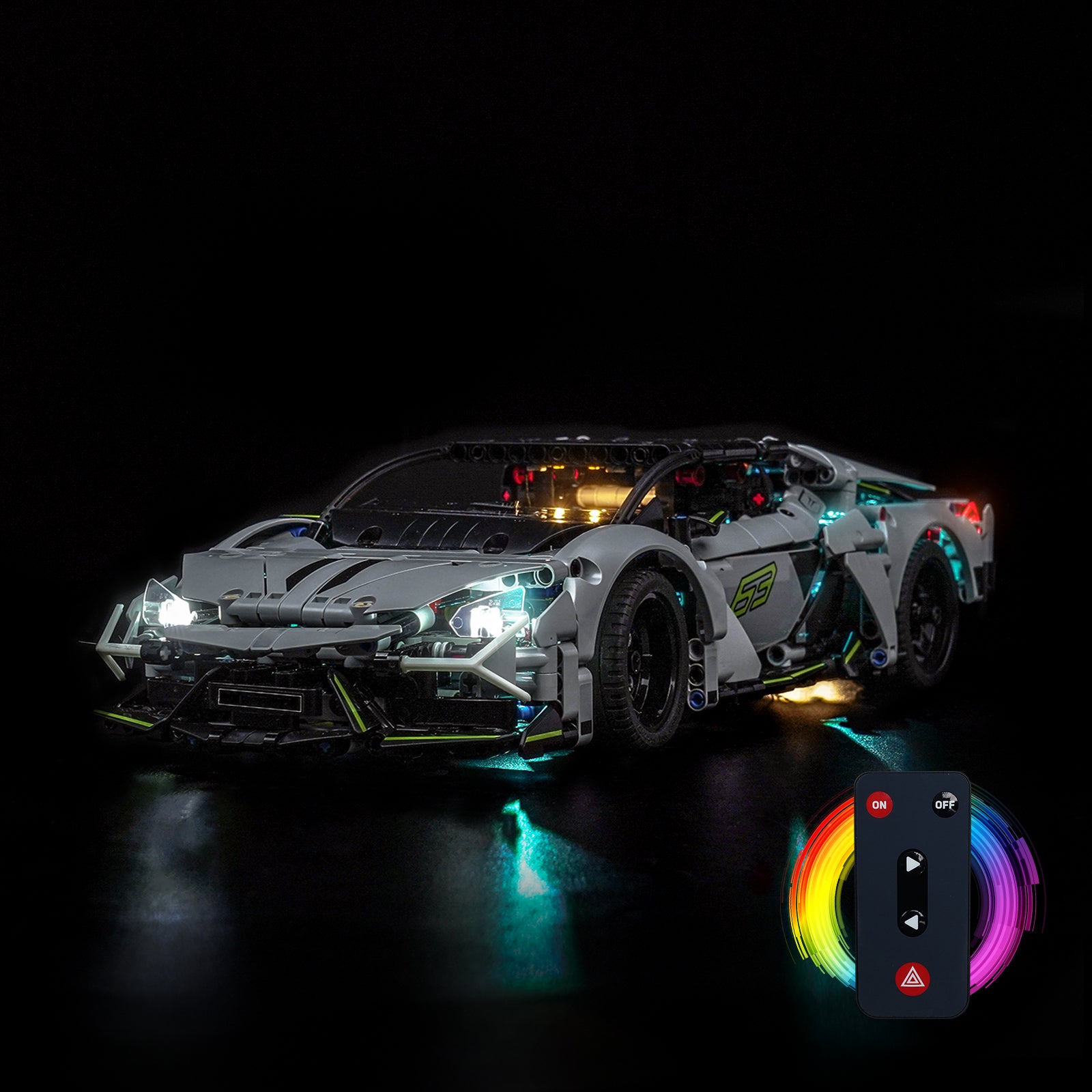 BrickBling Light Kit for LEGO Technic Lamborghini Revuelto Super Sports Car 42214