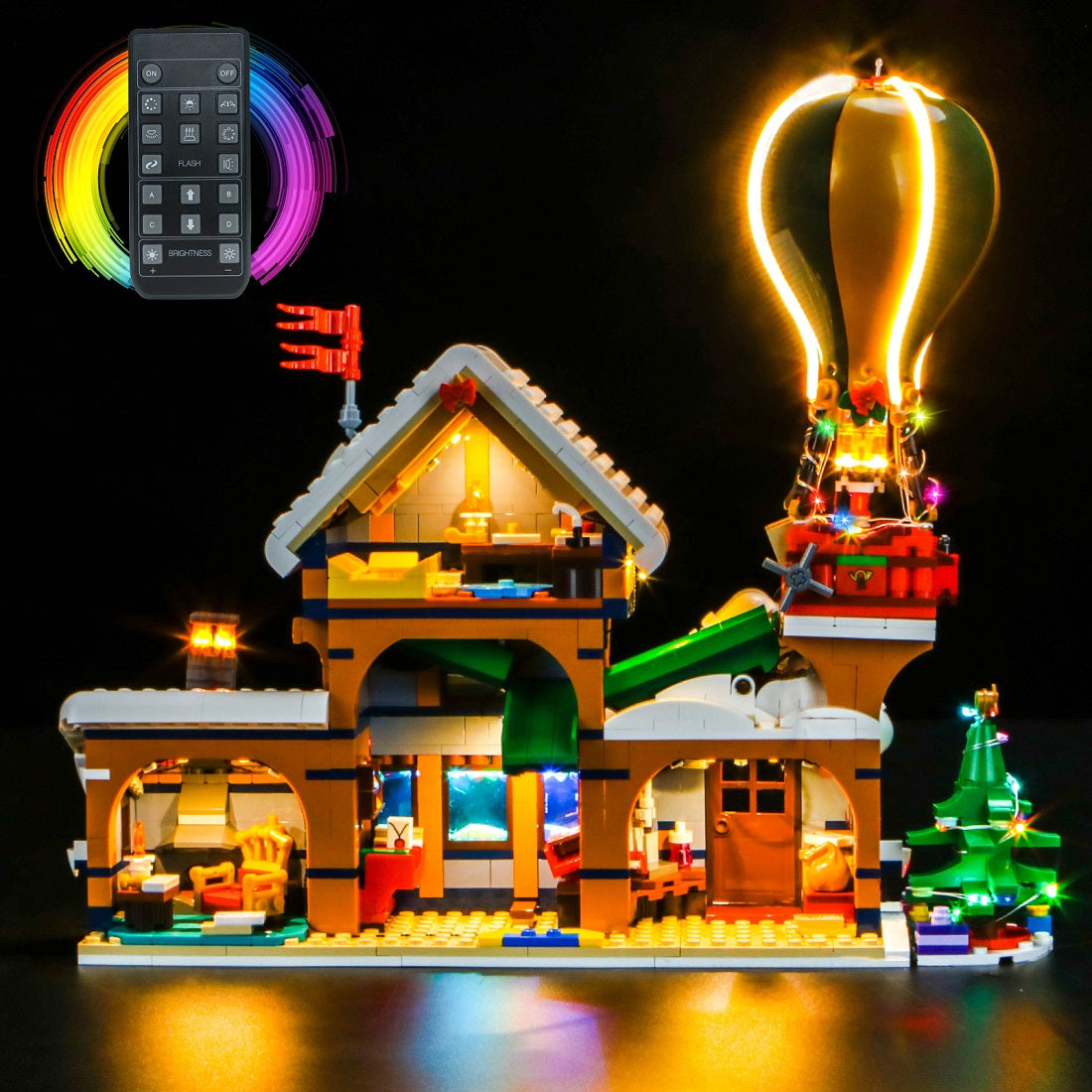 BrickBling Light Kit for LEGO Icons Santa's Post Office 10339 Remote Control Version