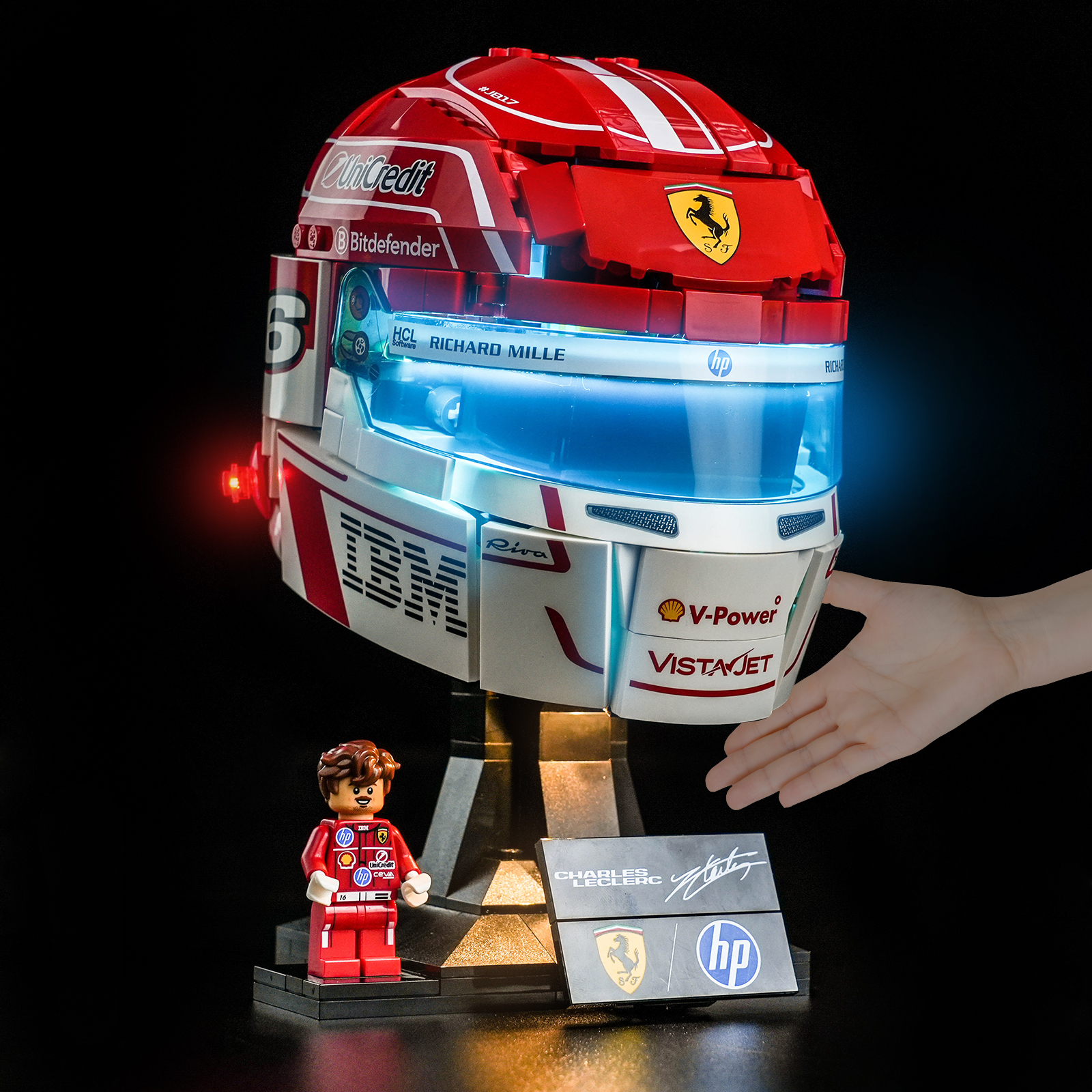 BrickBling Light Kit for LEGO Editions Scuderia Ferrari HP Charles Leclerc Helmet 43014