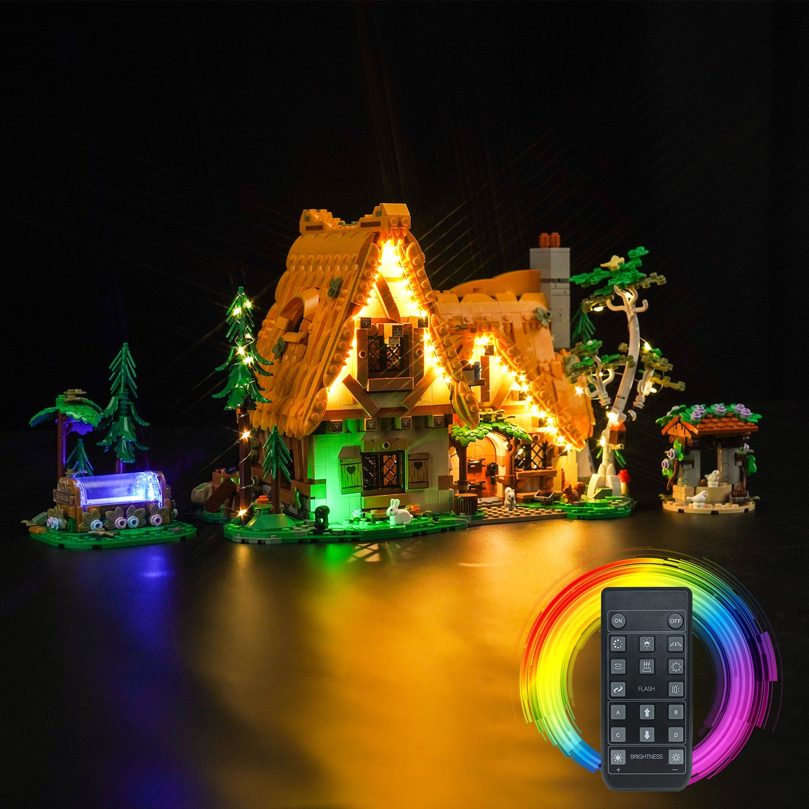 BrickBling Light Kit for LEGO Disney Snow White and the Seven Dwarfs' Cottage 43242 Remote Control Version 