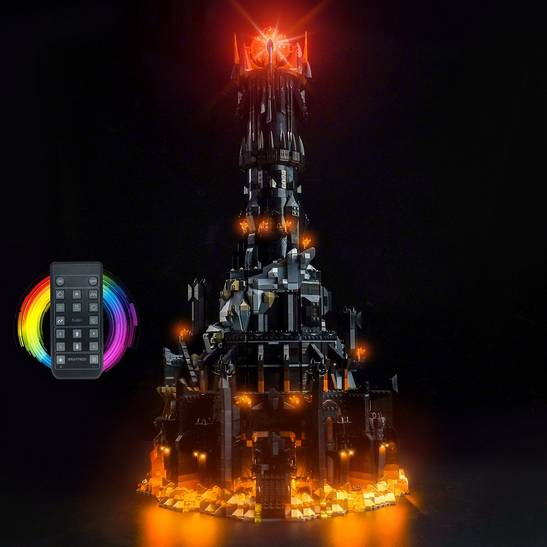 BrickBling Light Kit for LEGO Icons The Lord of the Rings: Barad-dûr 10333 Plus Version Remote Control Version 