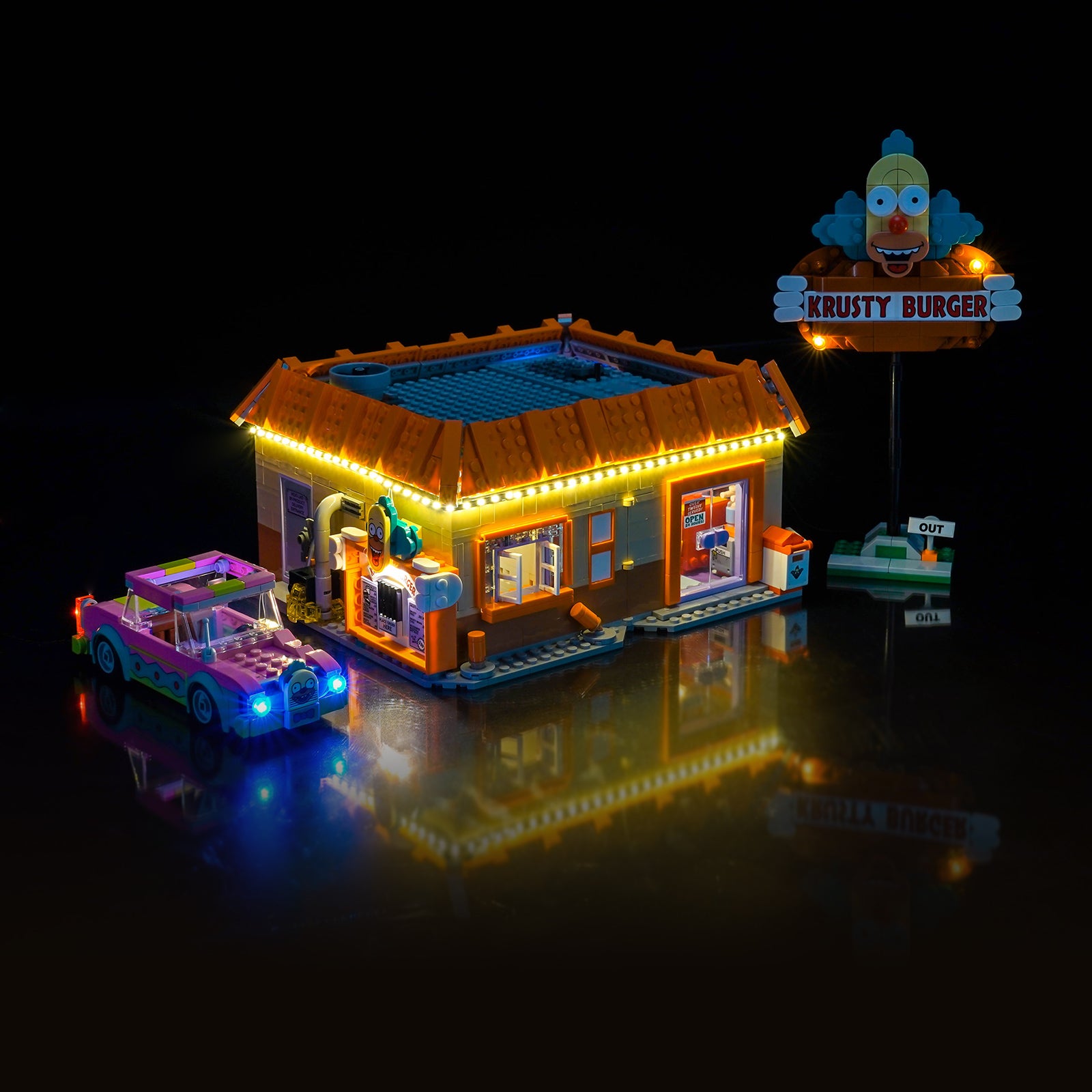 BrickBling Light Kit for LEGO Icons The Simpsons™: Krusty Burger 10352