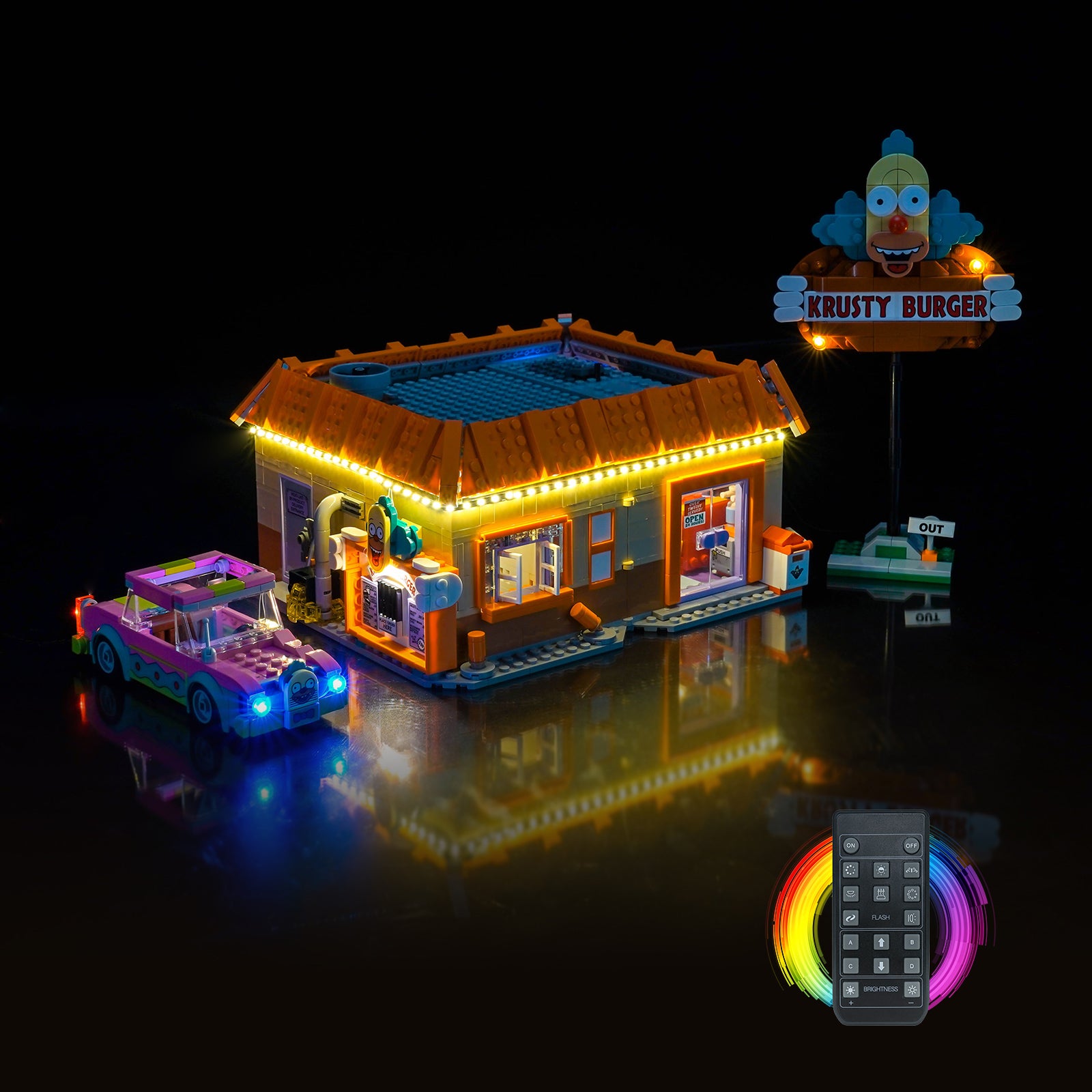 BrickBling Light Kit for LEGO Icons The Simpsons™: Krusty Burger 10352