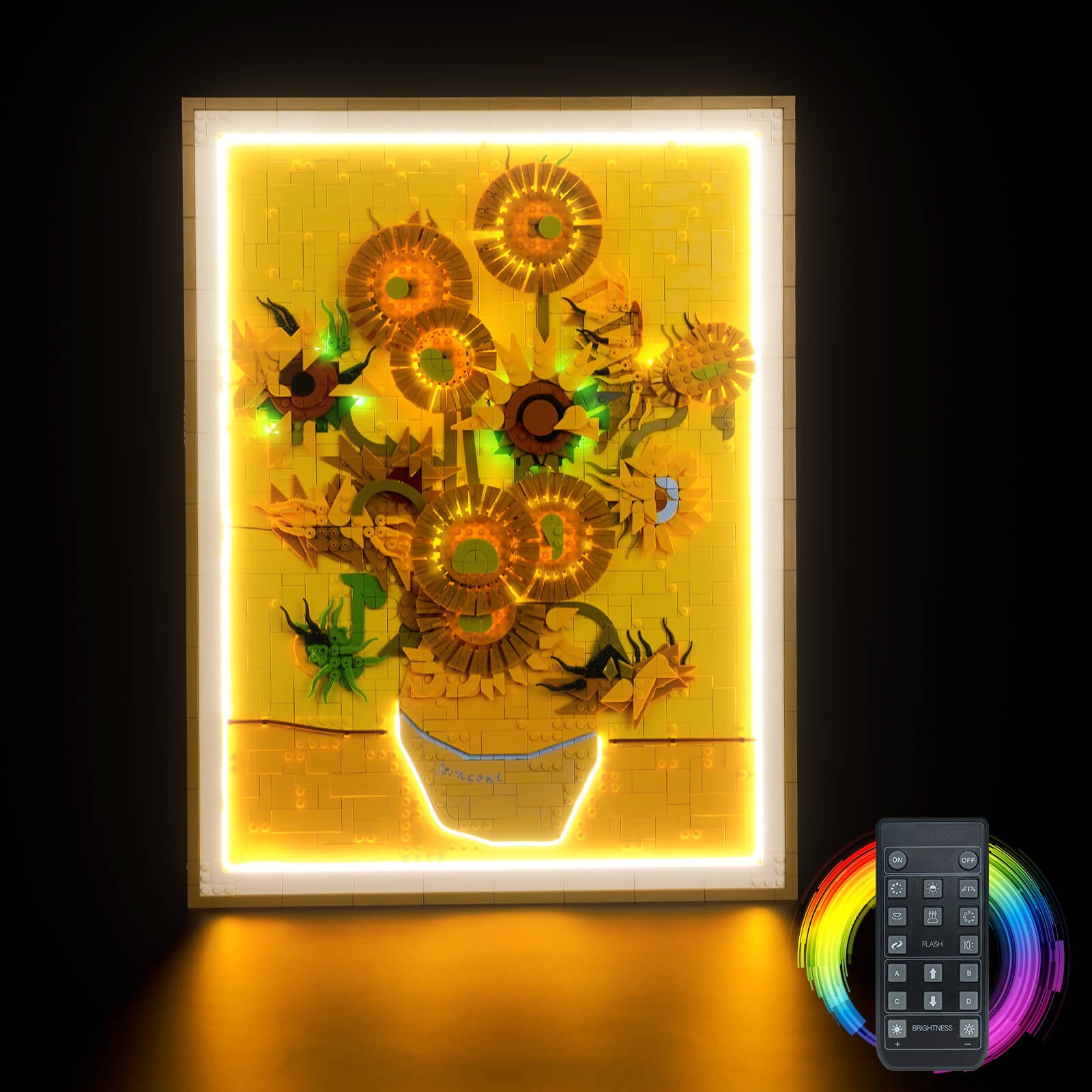 BrickBling Light Kit for LEGO Art Vincent van Gogh – Sunflowers 31215 Remote Control Version