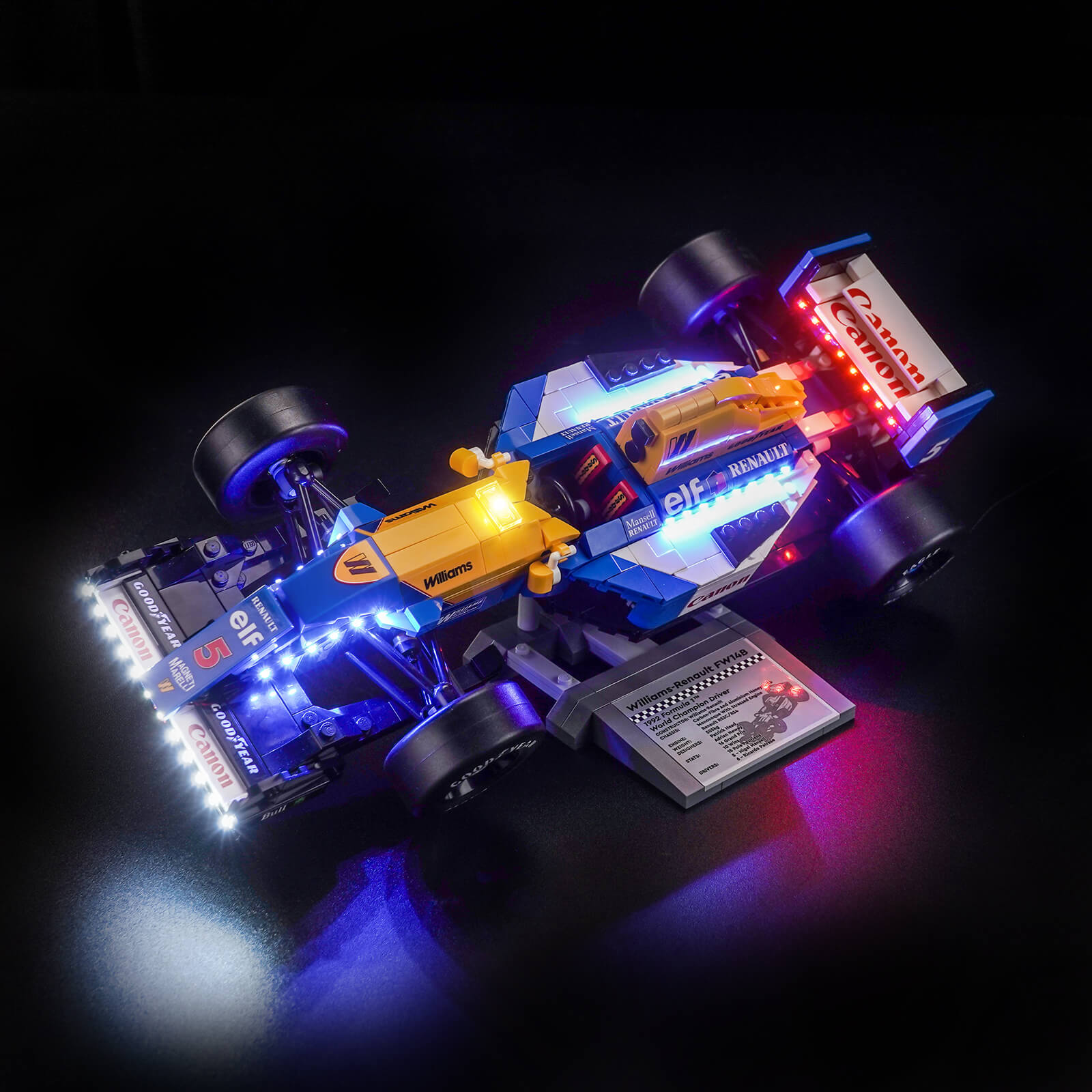 BrickBling Light Kit for LEGO Icons Williams Racing FW14B & Nigel Mansell 10353