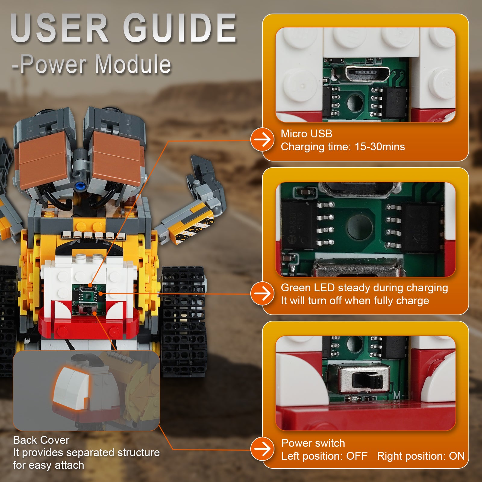 BrickBling Power System Kit for LEGO Disney WALL-E and EVE 43279