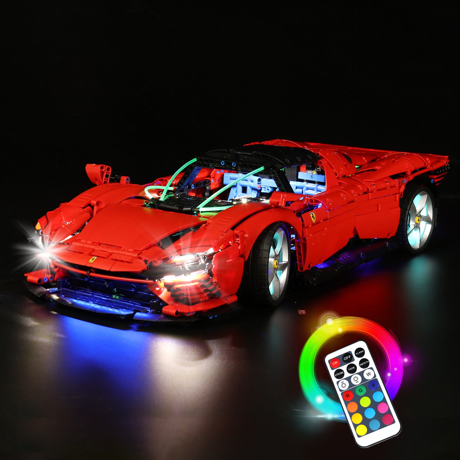 BrickBling Light Kit for LEGO Technic Ferrari Daytona SP3 42143 Upgraded RGB Remote Control Version