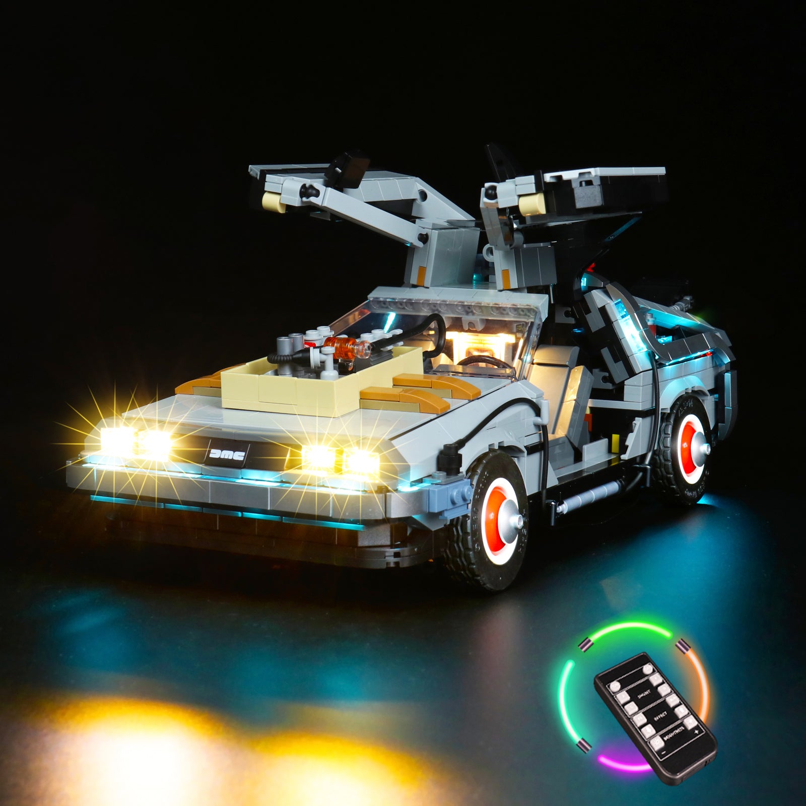 BrickBling Light Kit for LEGO Icons Back to the Future Time Machine 10300 Remote Control Version