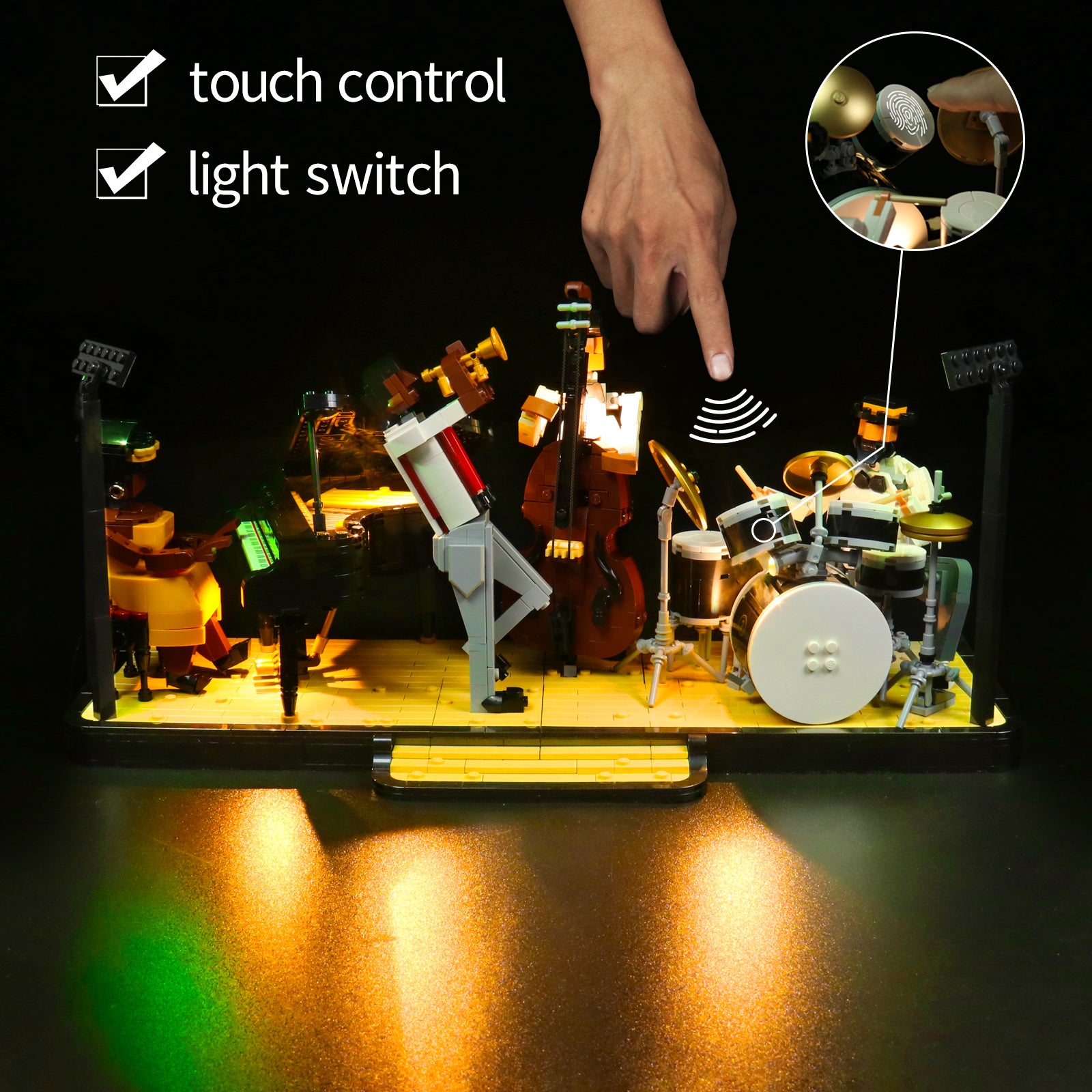 BrickBling Light Kit for LEGO Ideas Jazz Quartet 21334 Touch Control Version