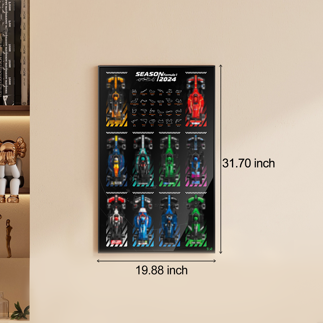 Suitable for LEGO 77242-77251 F1® Speed Champions Race Car Wall Mounted Back Panel Photo Frame Display Board