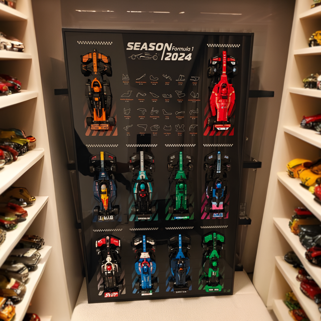 Suitable for LEGO 77242-77251 F1® Speed Champions Race Car Wall Mounted Back Panel Photo Frame Display Board