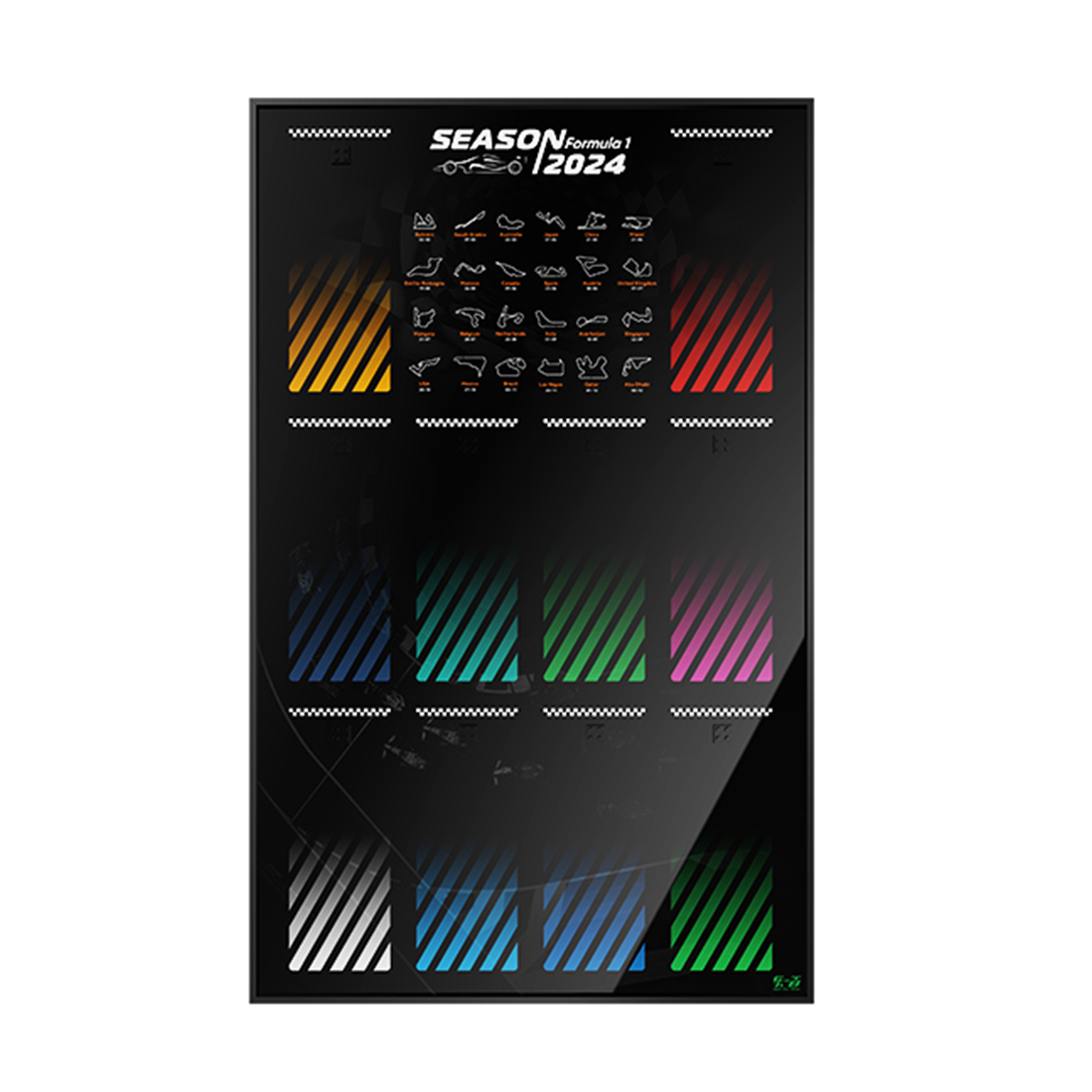 Suitable for LEGO 77242-77251 F1® Speed Champions Race Car Wall Mounted Back Panel Photo Frame Display Board