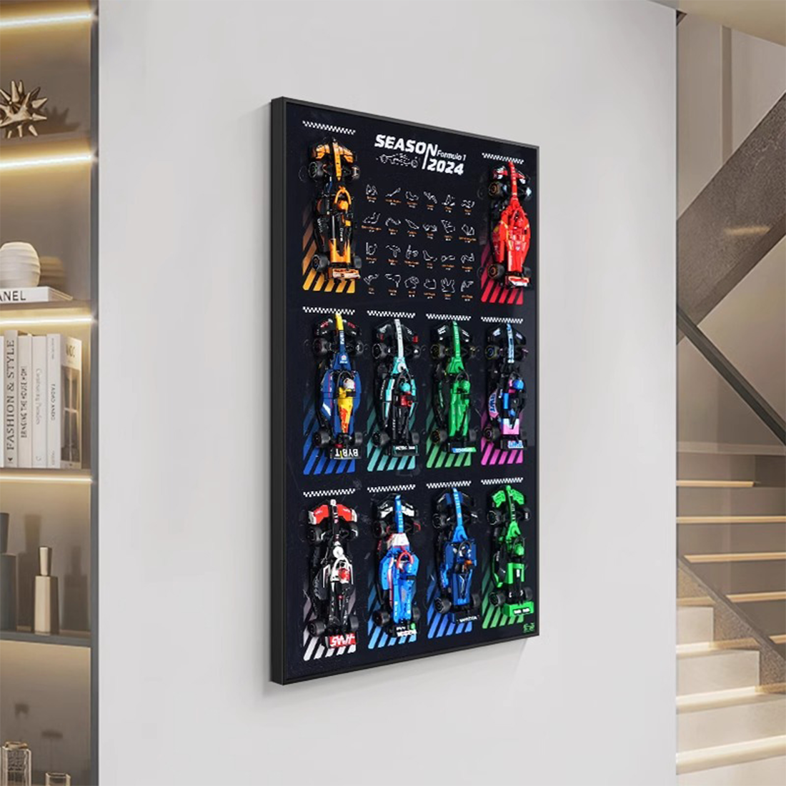 Suitable for LEGO 77242-77251 F1® Speed Champions Race Car Wall Mounted Back Panel Photo Frame Display Board