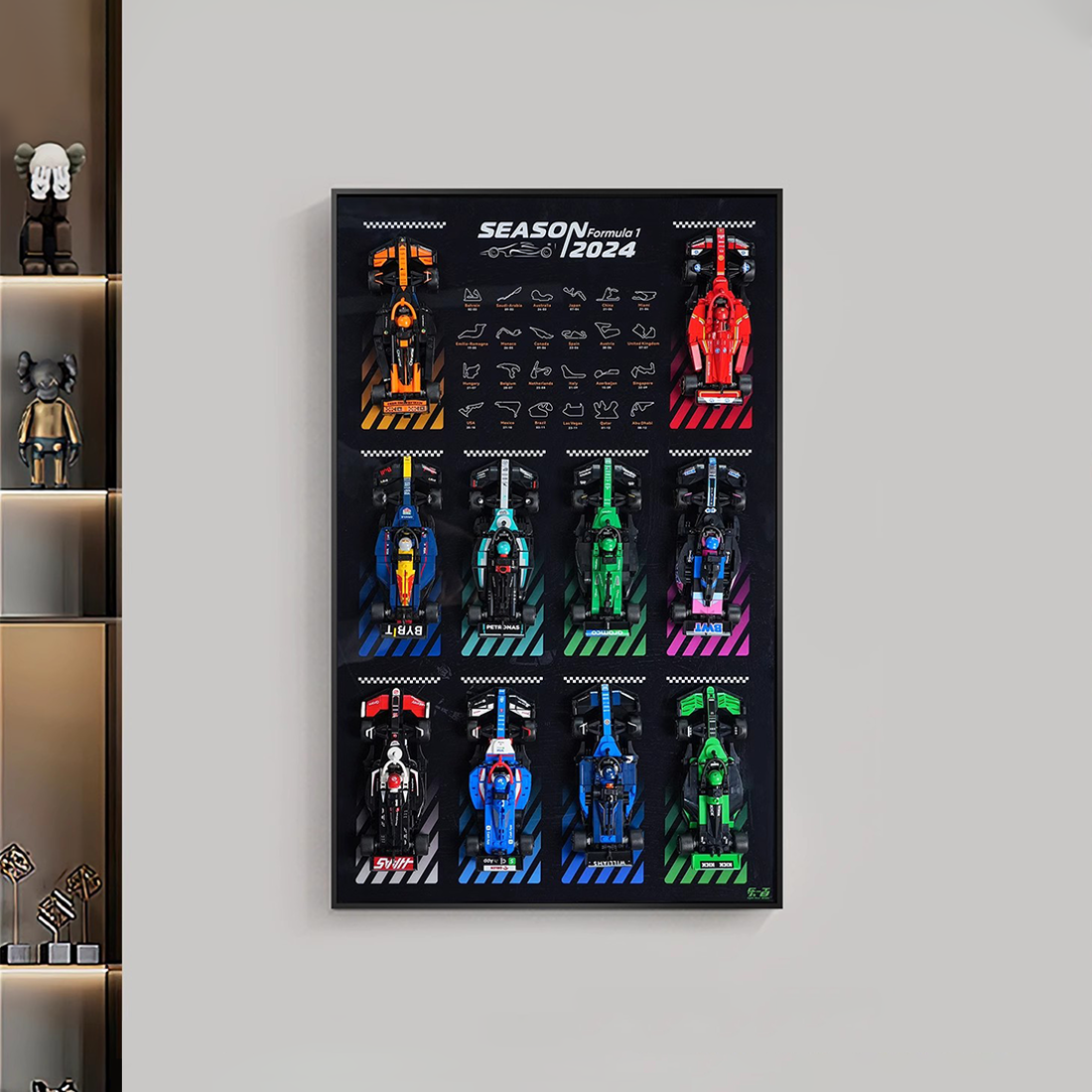 Suitable for LEGO 77242-77251 F1® Speed Champions Race Car Wall Mounted Back Panel Photo Frame Display Board