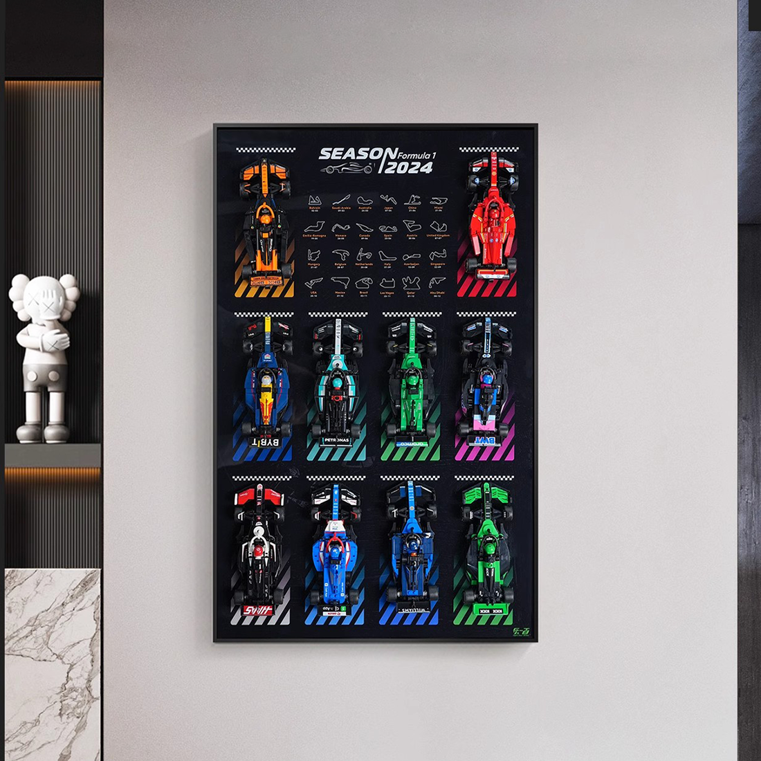 Suitable for LEGO 77242-77251 F1® Speed Champions Race Car Wall Mounted Back Panel Photo Frame Display Board